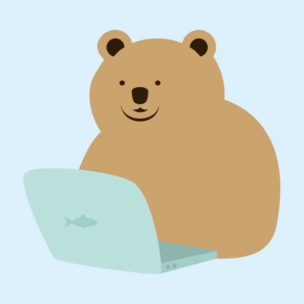 bear at desk